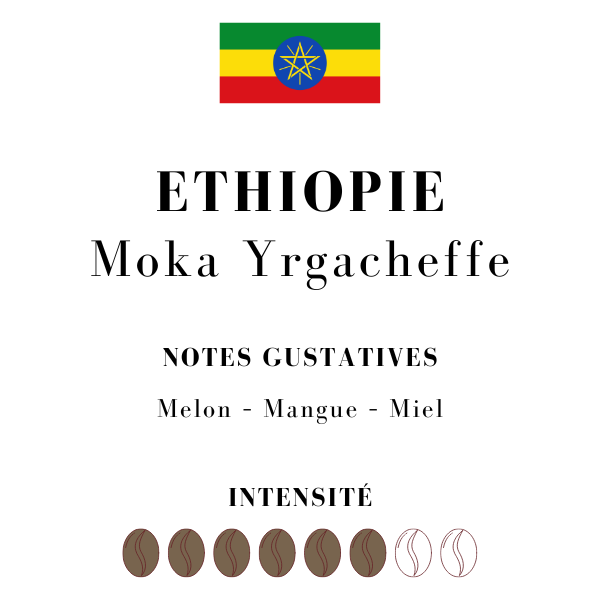 Notre café moulu Yirgacheffe d'Ethiopie est un café de qualité supérieure.